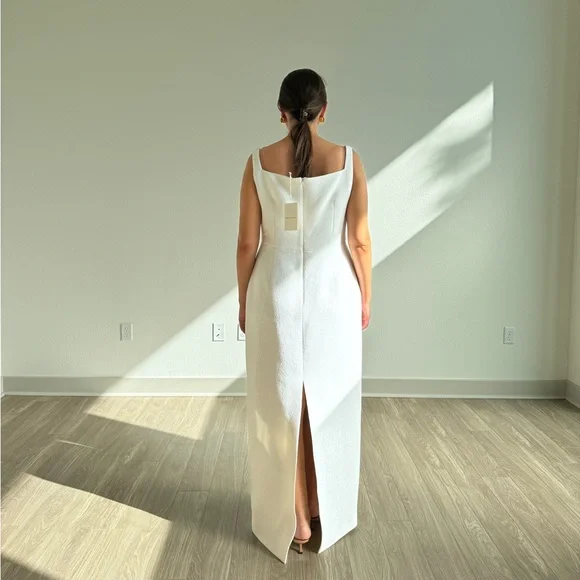 Emilia Wickstead Bridal Cloque Column Wedding Gown UK18 US14 NWT Retail $4200 - Picture 4 of 15